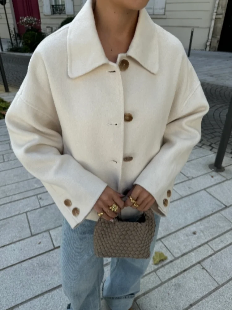 Aveline Boxy Cropped Wool-Blend Jacket