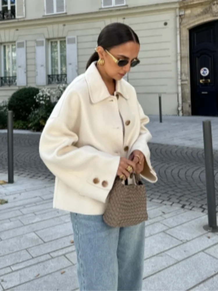 Aveline Boxy Cropped Wool-Blend Jacket