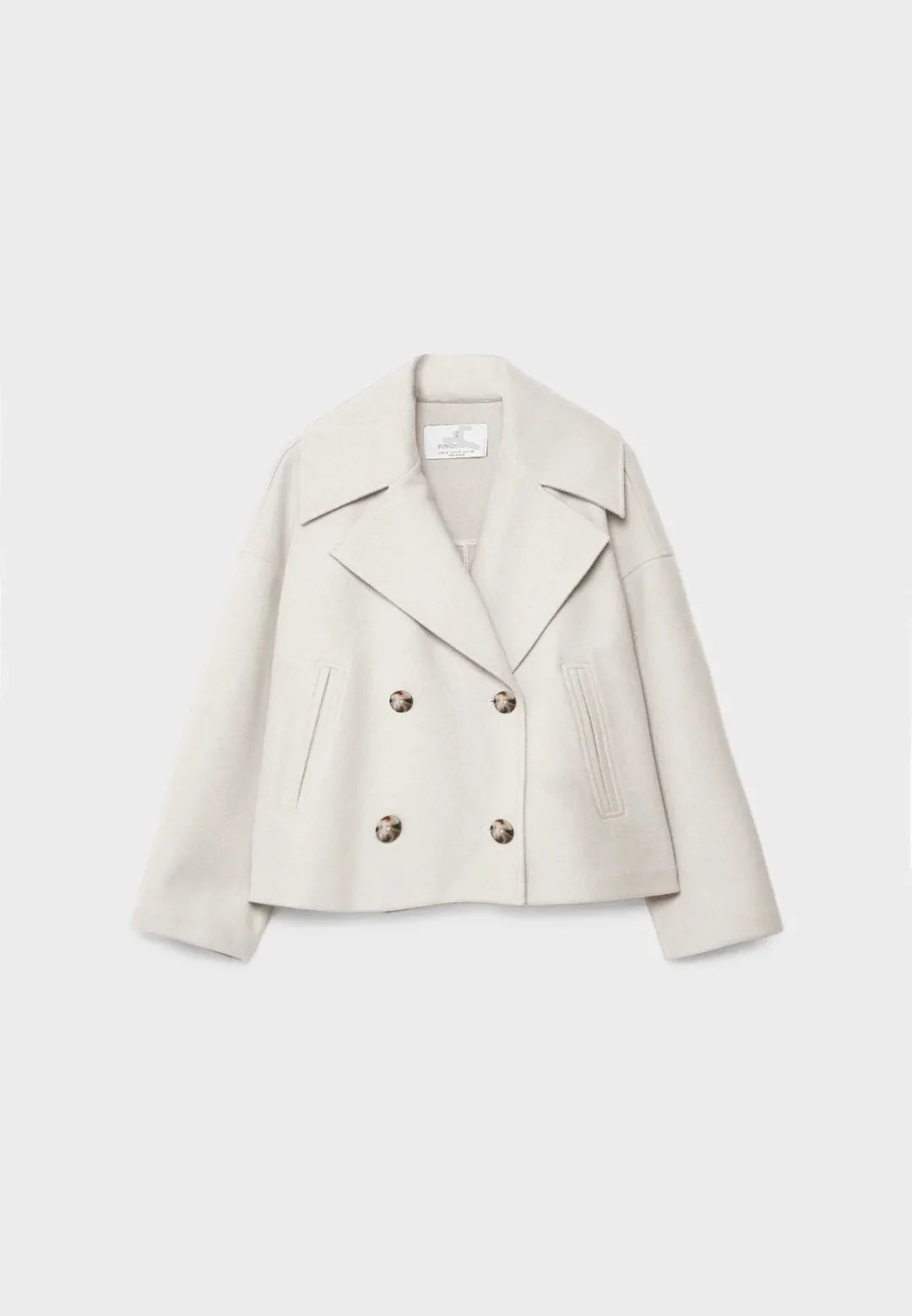 Aveline Cropped Double-Breasted Wool-Blend Short Coat