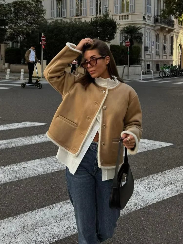 Aveline Luxe Faux Fur Suede Jacket