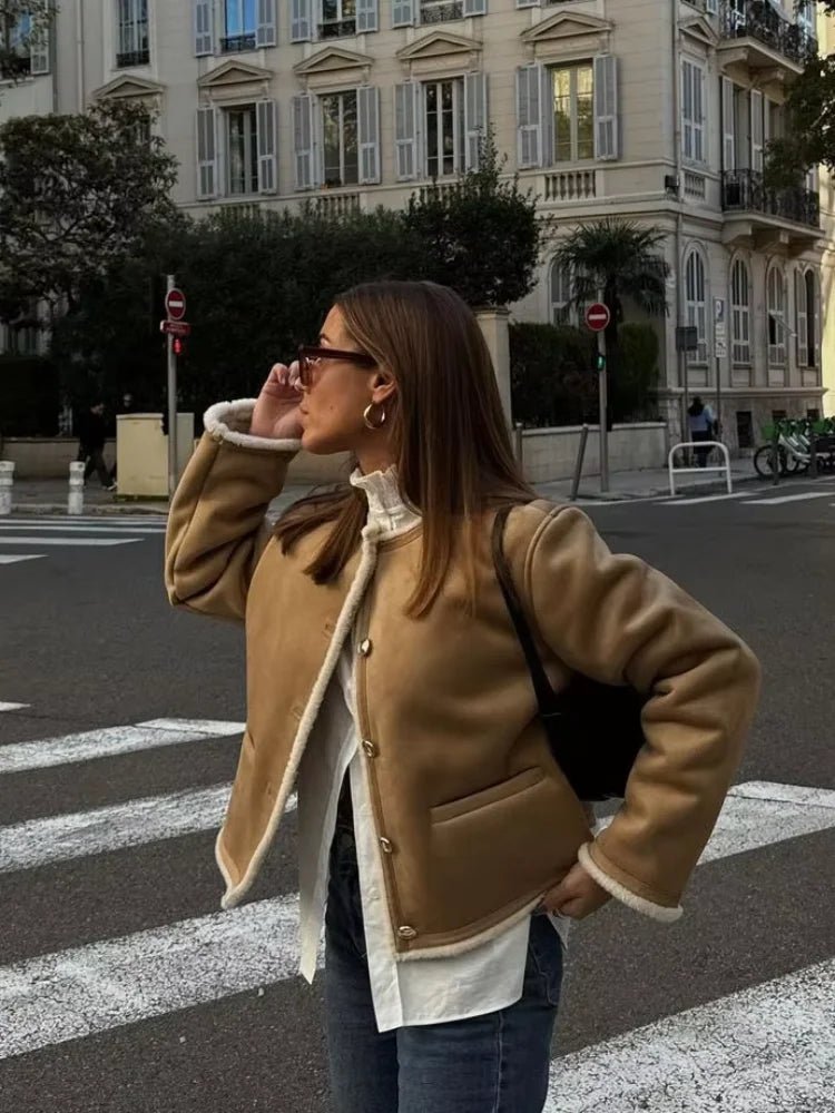 Aveline Luxe Faux Fur Suede Jacket
