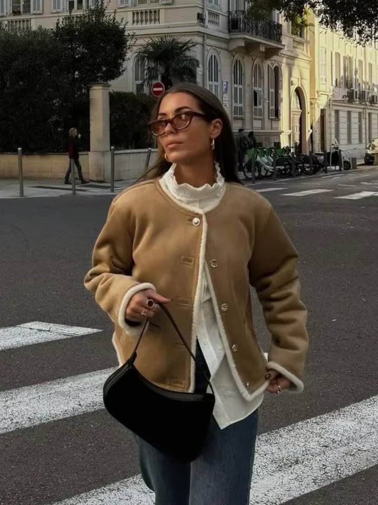 Aveline Luxe Faux Fur Suede Jacket