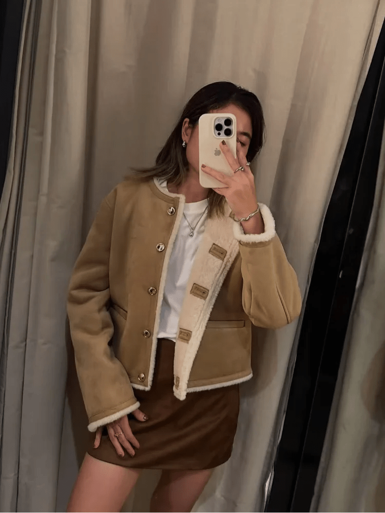 Aveline Luxe Faux Fur Suede Jacket