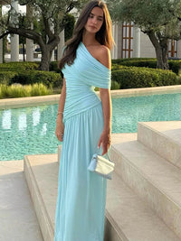 Aveline One-Shoulder Ruched Maxi Dress