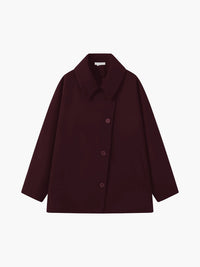 Aveline Oversized Batwing Wool-Blend Coat
