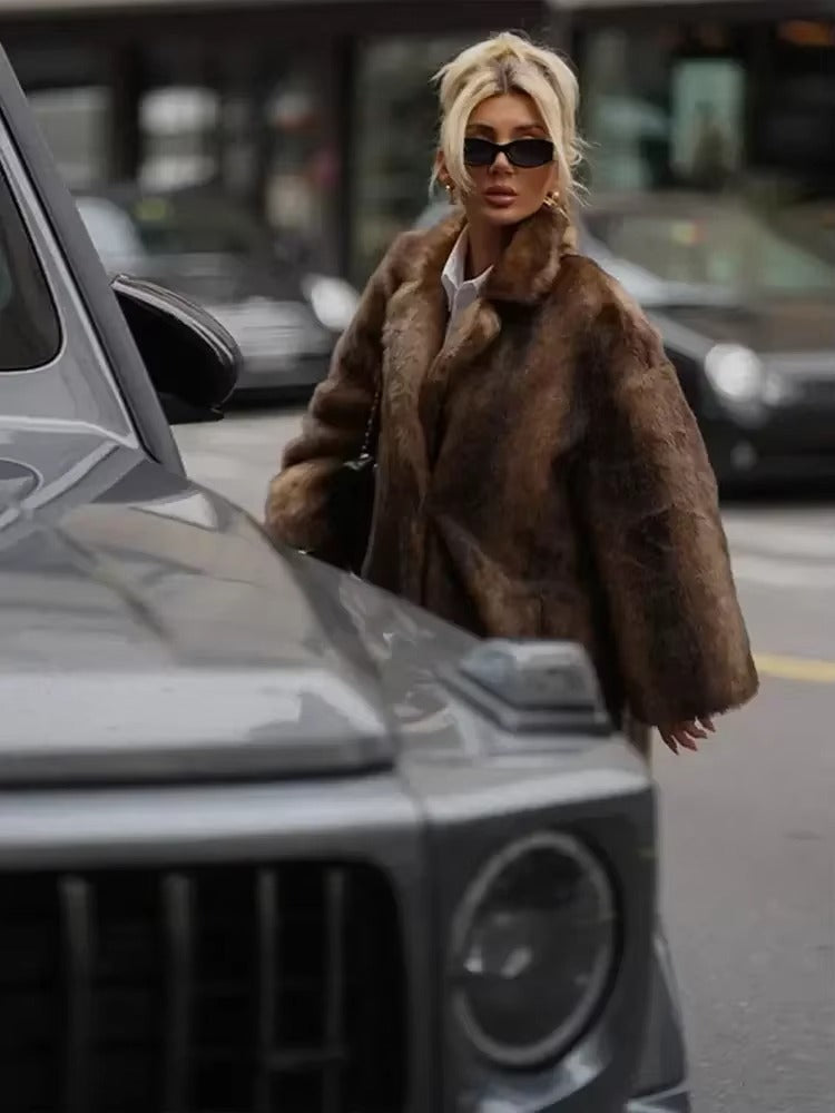 Aveline Oversized Longline Faux Fur Winter Coat