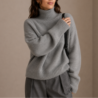 Aveline Oversized Ribbed Turtleneck Knit Sweater