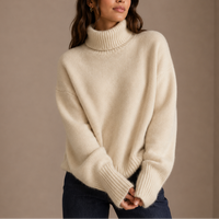 Aveline Oversized Ribbed Turtleneck Knit Sweater