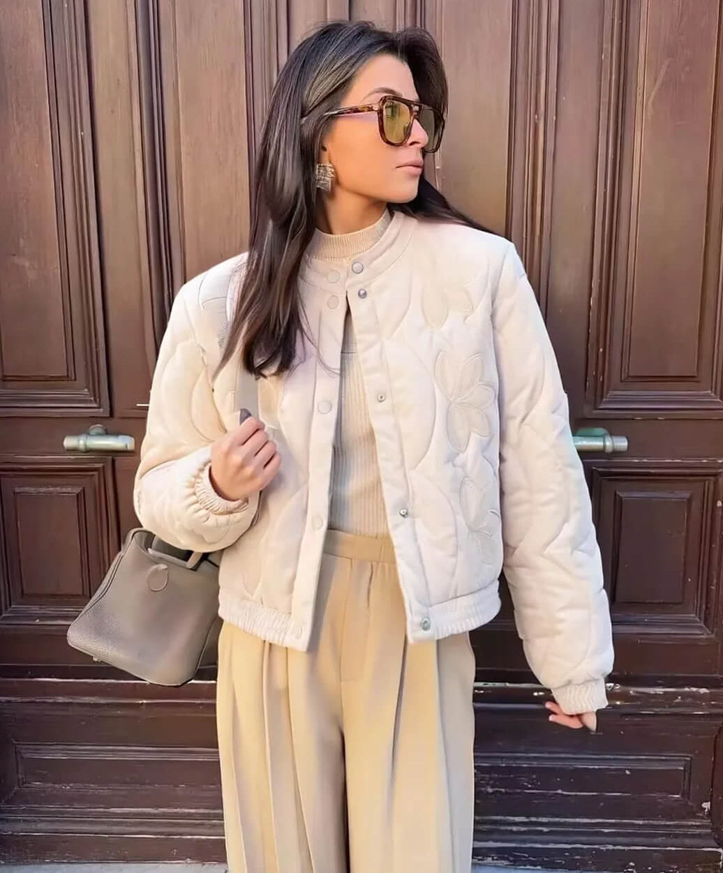 Aveline Quilted Lightweight Bomber Jacket