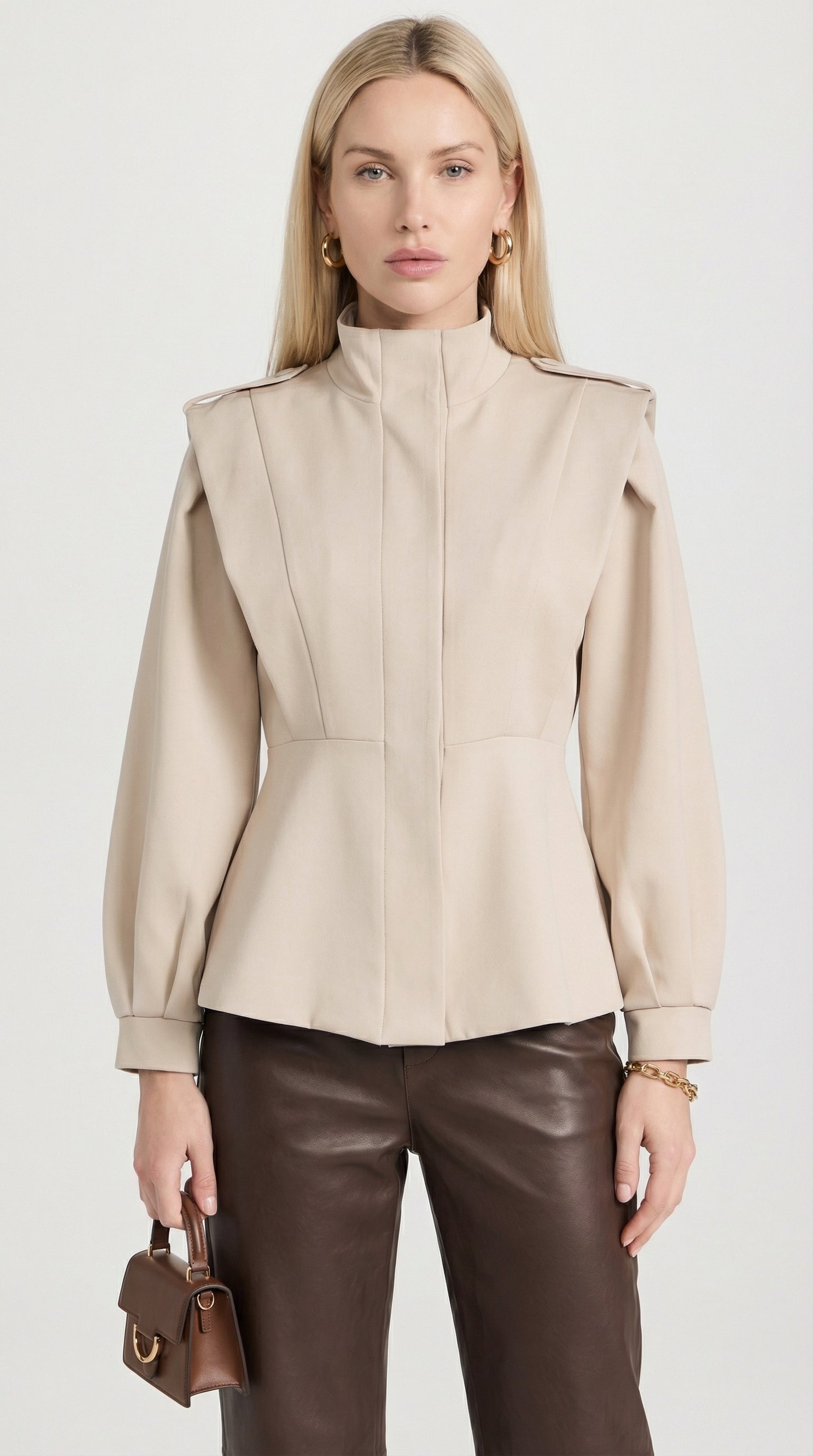Aveline Structured High Neck Blazer