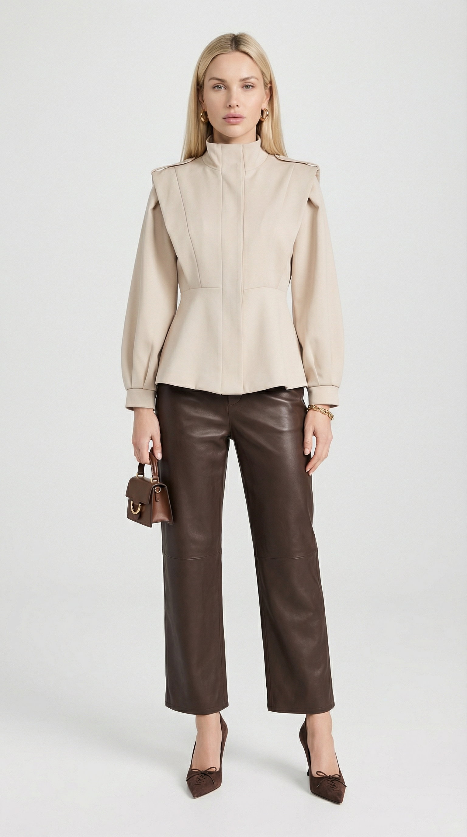 Aveline Structured High Neck Blazer