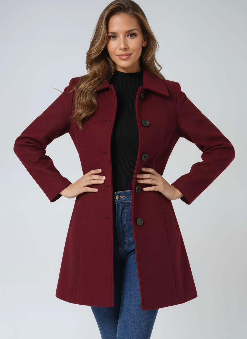Aveline Tailored Single-Breasted Wool-Blend Trench Coat