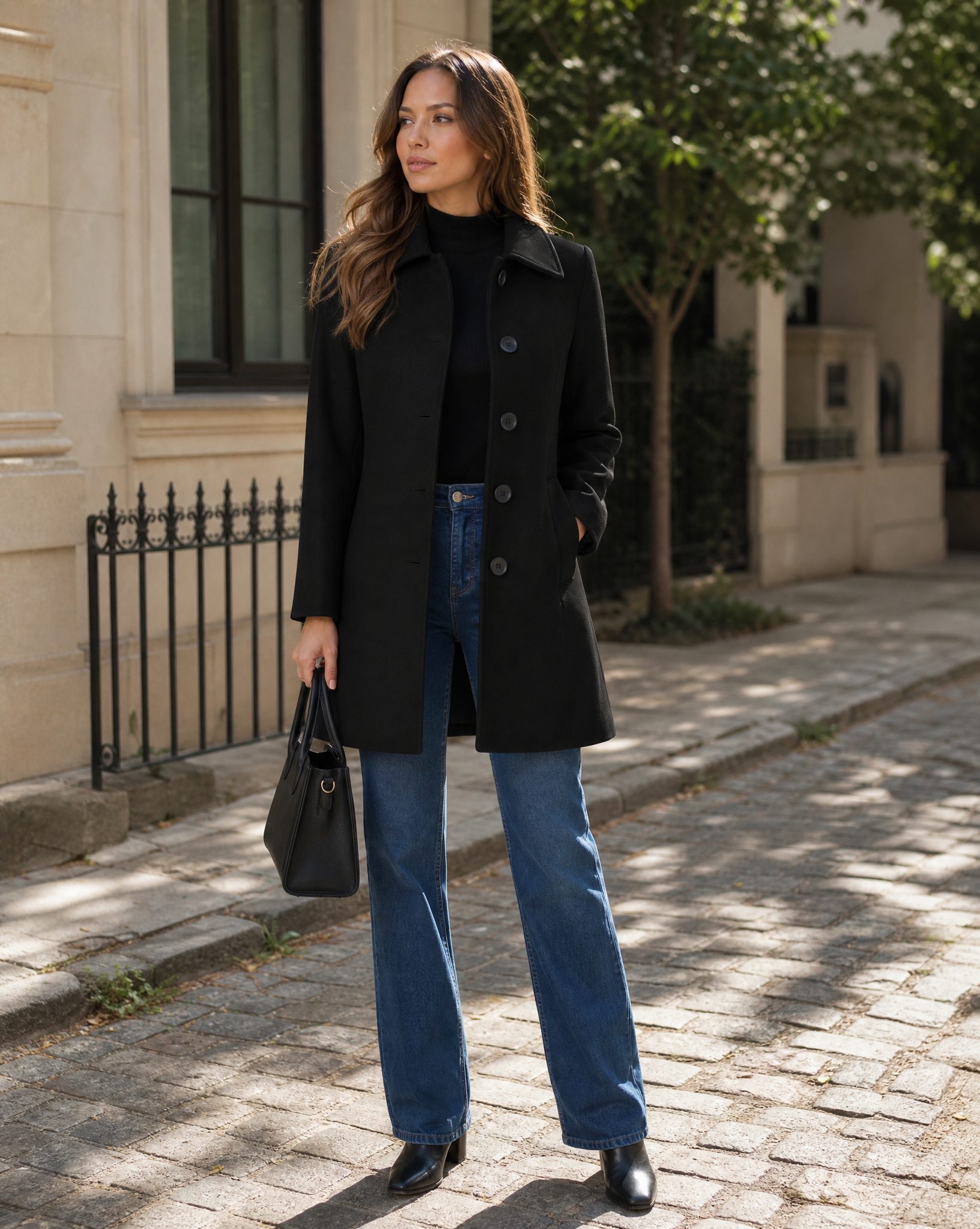 Aveline Tailored Single-Breasted Wool-Blend Trench Coat