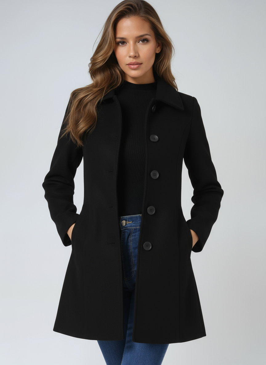 Aveline Tailored Single-Breasted Wool-Blend Trench Coat