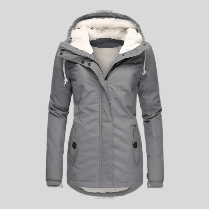 Aveline Waterproof Sherpa-Lined Hooded Rain Jacket
