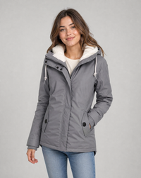 Aveline Waterproof Sherpa-Lined Hooded Rain Jacket