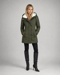 Aveline Waterproof Sherpa-Lined Hooded Rain Jacket