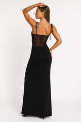 Averra - Sheer Lace Waist Column Gown 2