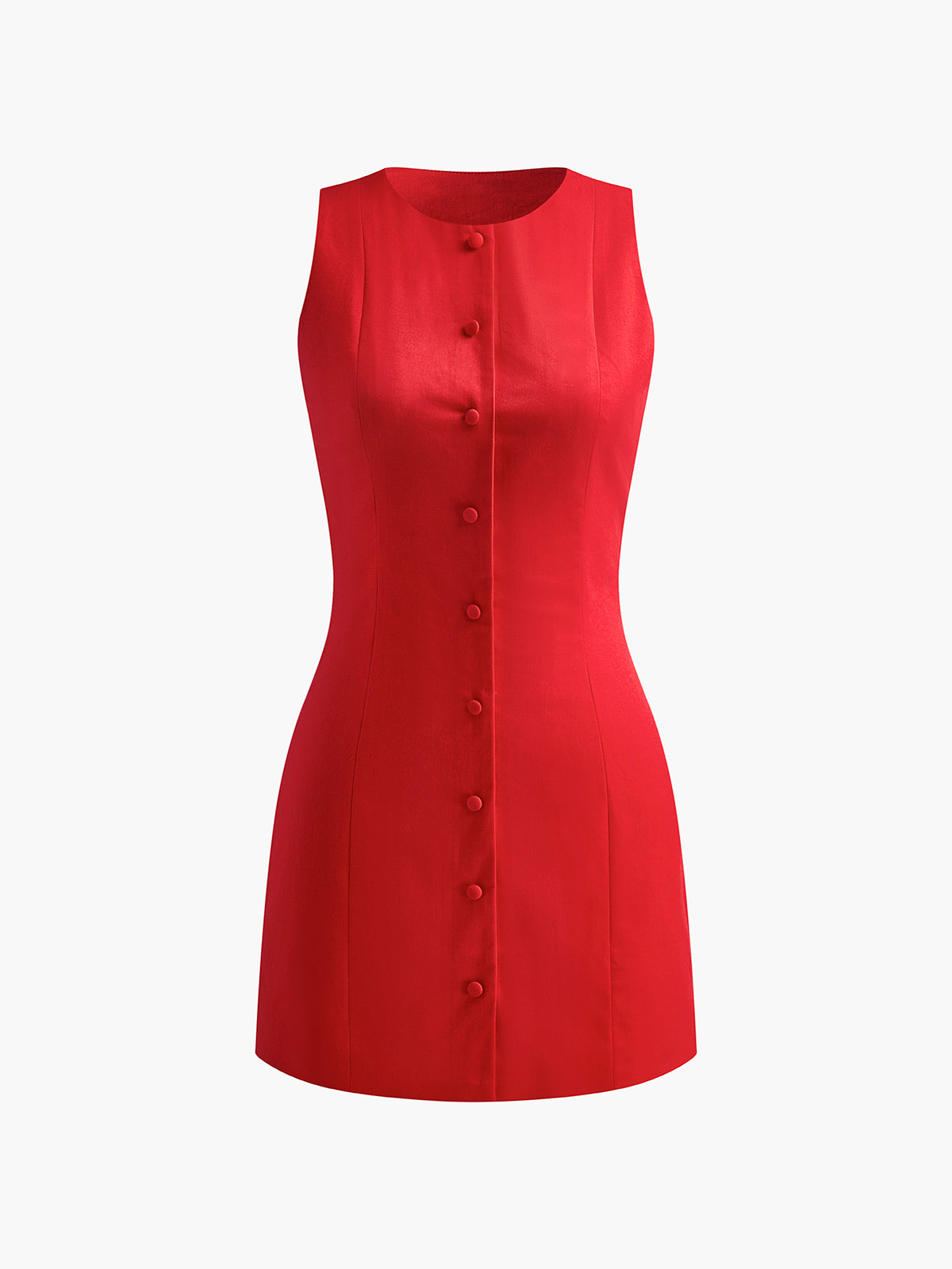 Avery Button Front Sleeveless Mini Dress