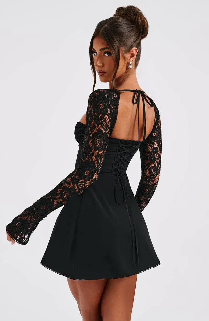 Avery Lace Sleeve Bodycon Mini Dress