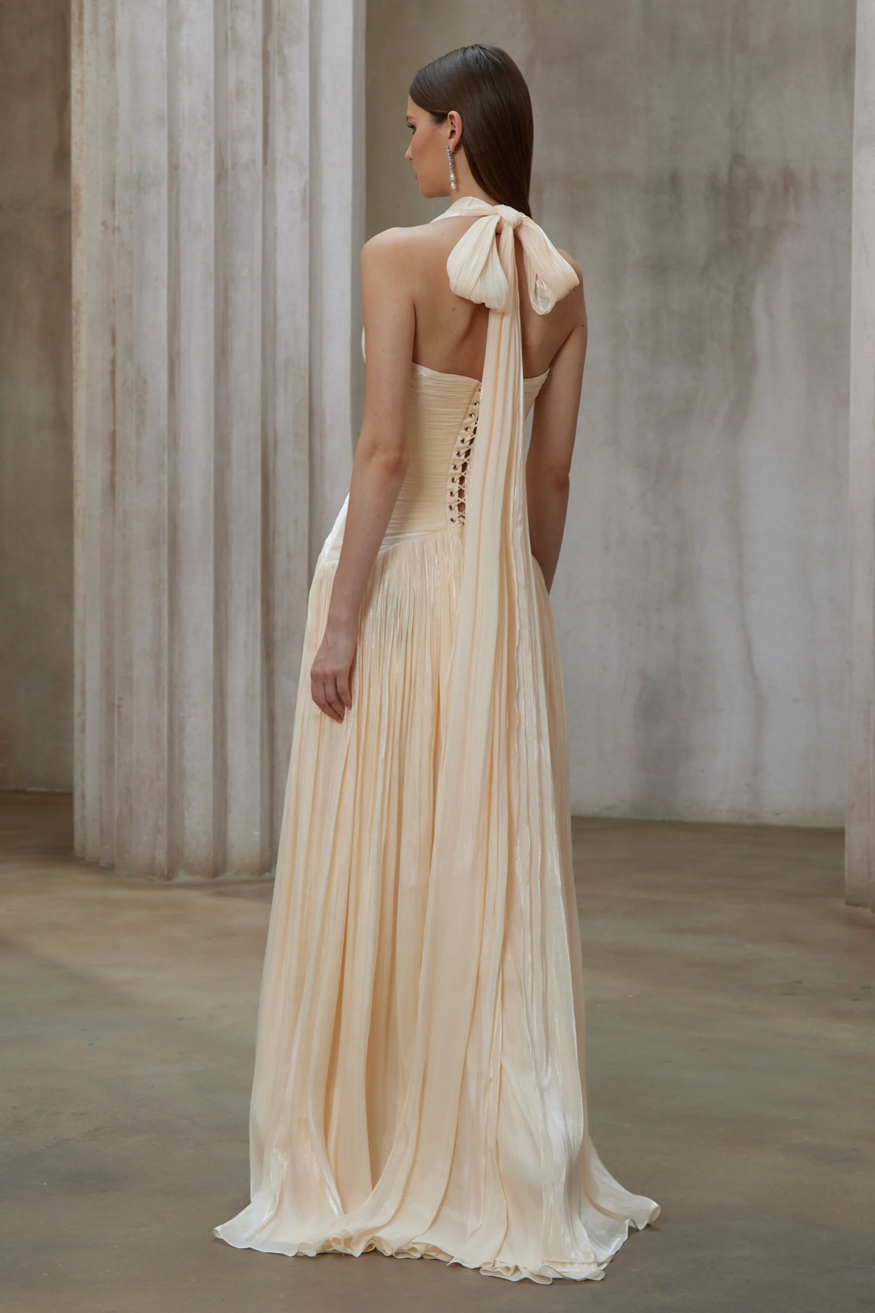 Avirelle Flowing Pleated Evening Maxi Dress