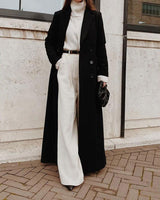 Black Button Long Coat 0