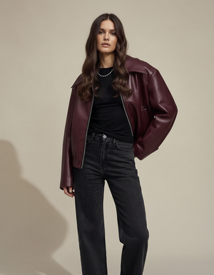 Talia Autumn Faux Leather Jacket