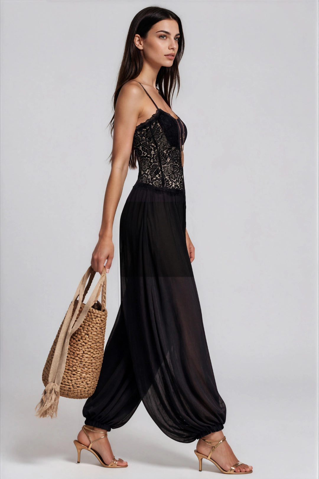 Callista Lace Bustier Harem Jumpsuit