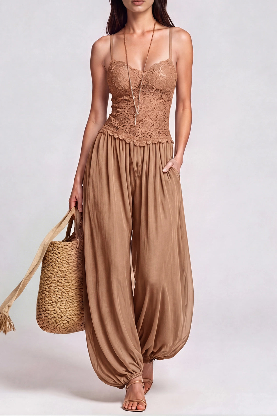 Callista Lace Bustier Harem Jumpsuit