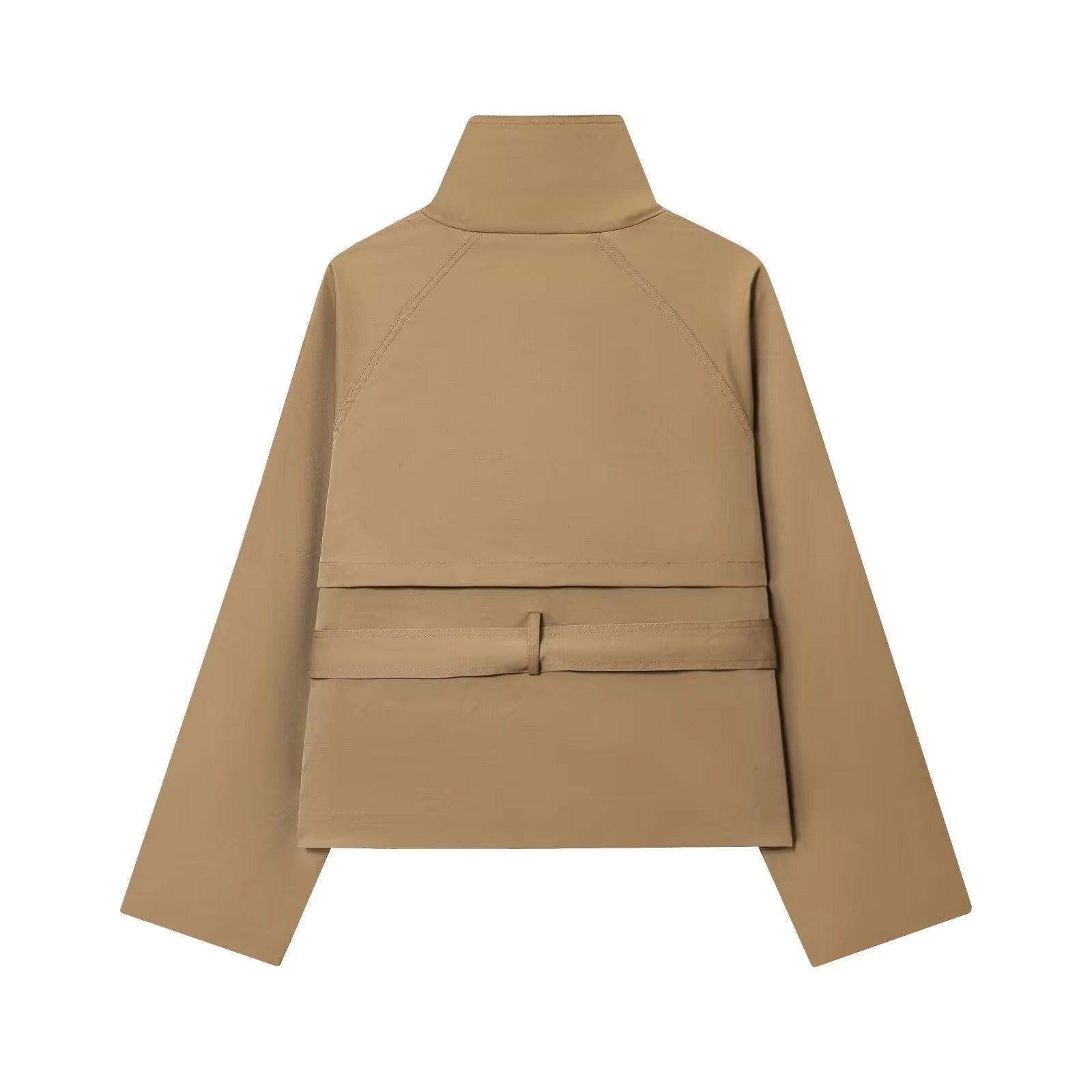 Camille Cropped Double-Breasted Trench Jacket