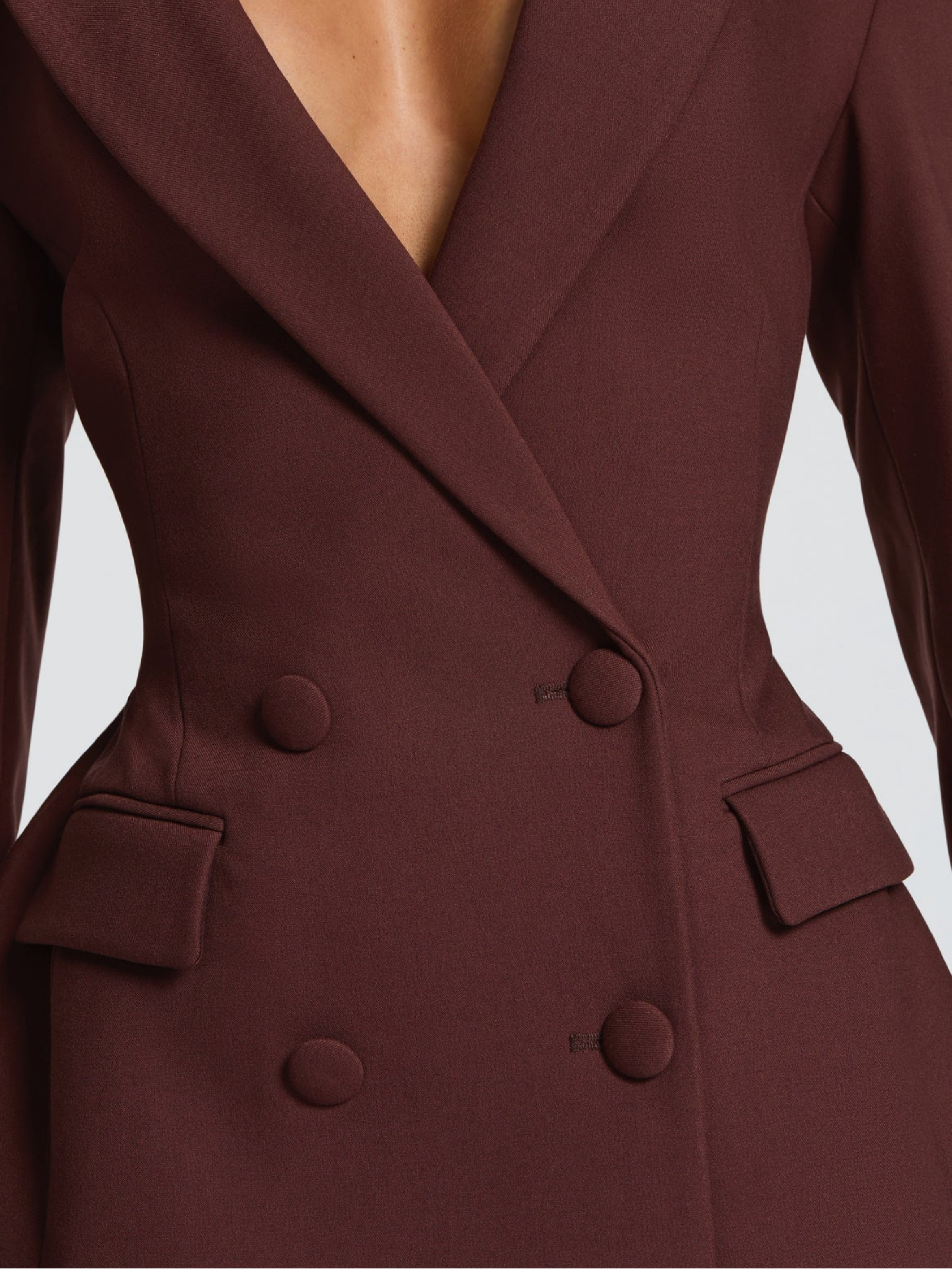 Camille Sculpted Double-Breasted Blazer Mini Dress