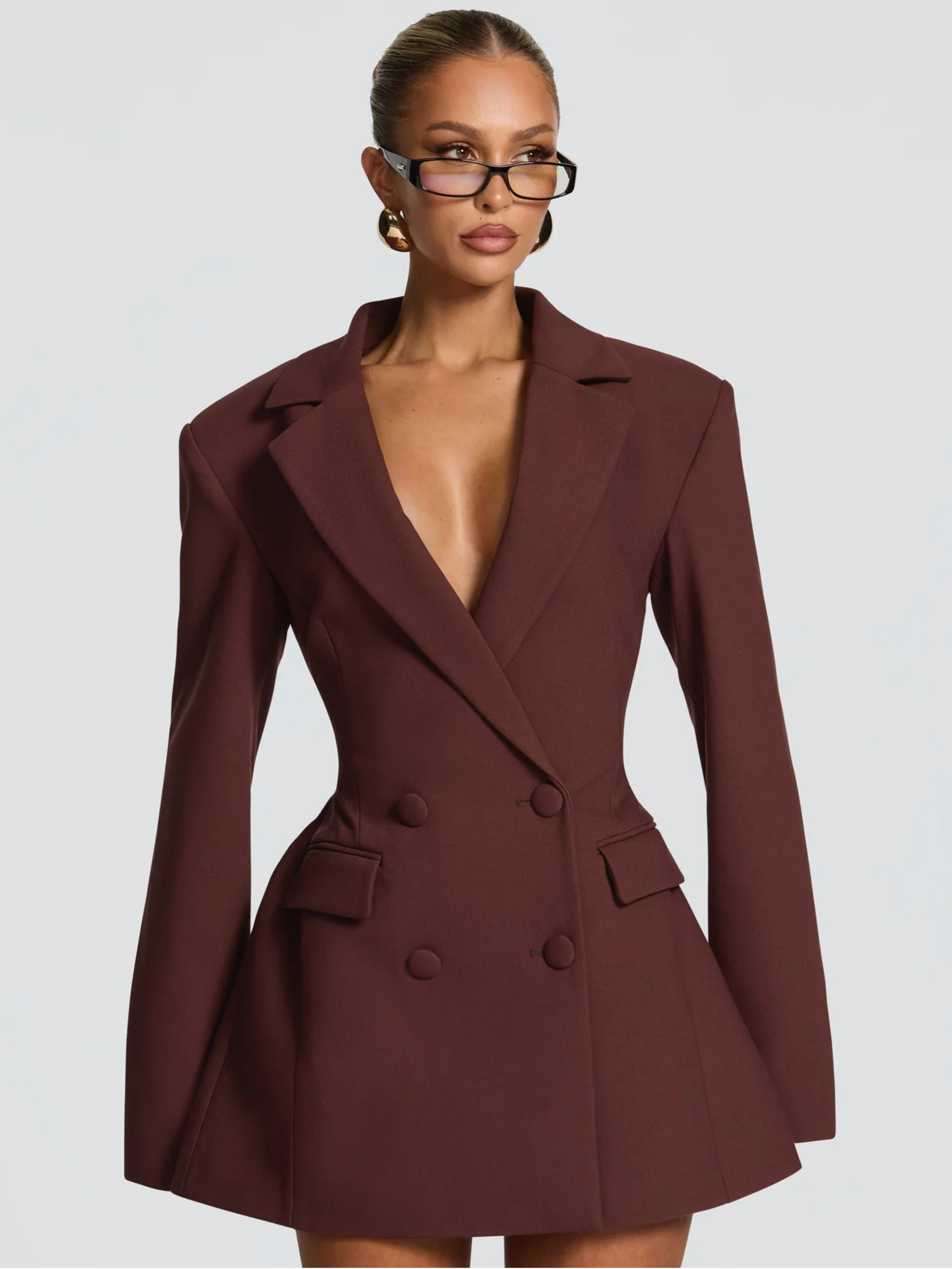 Camille Sculpted Double-Breasted Blazer Mini Dress