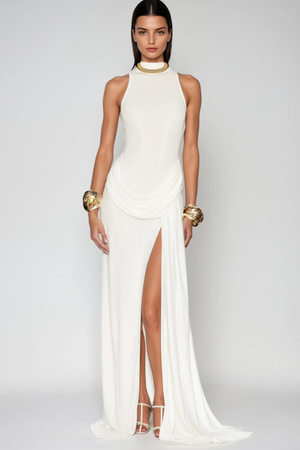 Celine Sleeveless Split Evening Maxi Dress