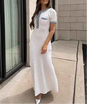 Amélie Button-Trim Maxi Dress