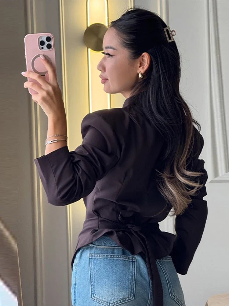Celeste Structured Asymmetrical Hourglass Blazer