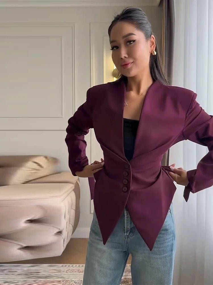 Celeste Structured Asymmetrical Hourglass Blazer