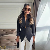 Celeste Structured Asymmetrical Hourglass Blazer