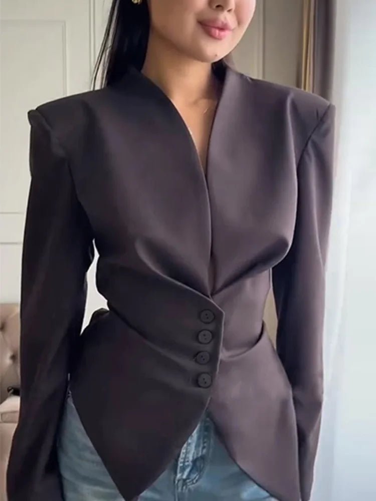 Celeste Structured Asymmetrical Hourglass Blazer