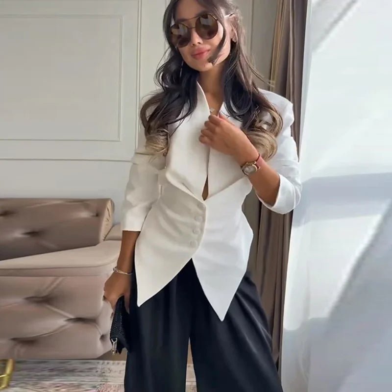 Celeste Structured Asymmetrical Hourglass Blazer