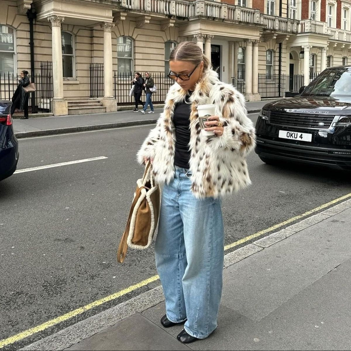Celeste Animal-Print Short Faux-Fur Jacket