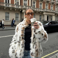 Celeste Animal-Print Short Faux-Fur Jacket