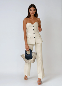 Celestielle Strapless Tailored Pants Set