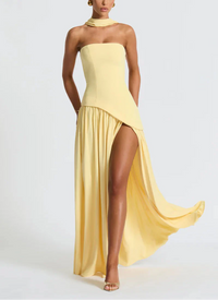 Celestine Draped Split Evening Maxi Dress