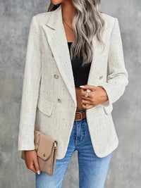Charlotte Double-Breasted Bouclé Tweed Blazer