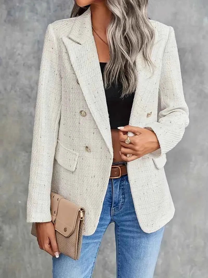 Charlotte Double-Breasted Bouclé Tweed Blazer