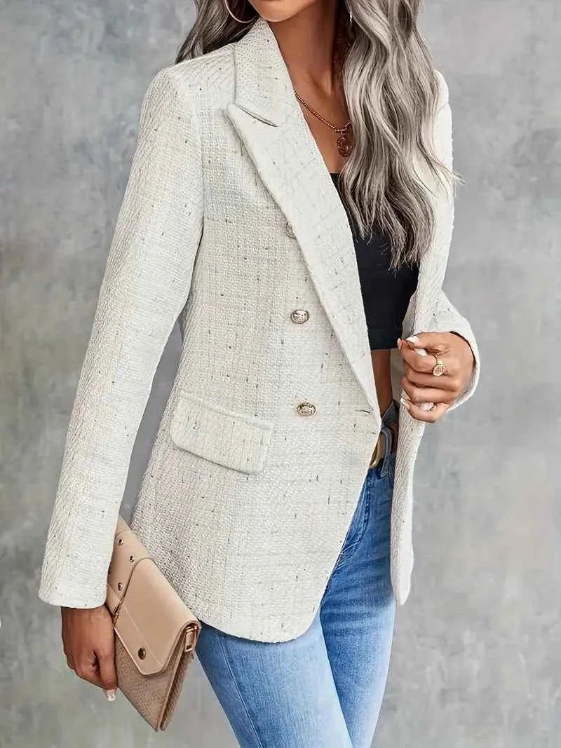 Charlotte Double-Breasted Bouclé Tweed Blazer