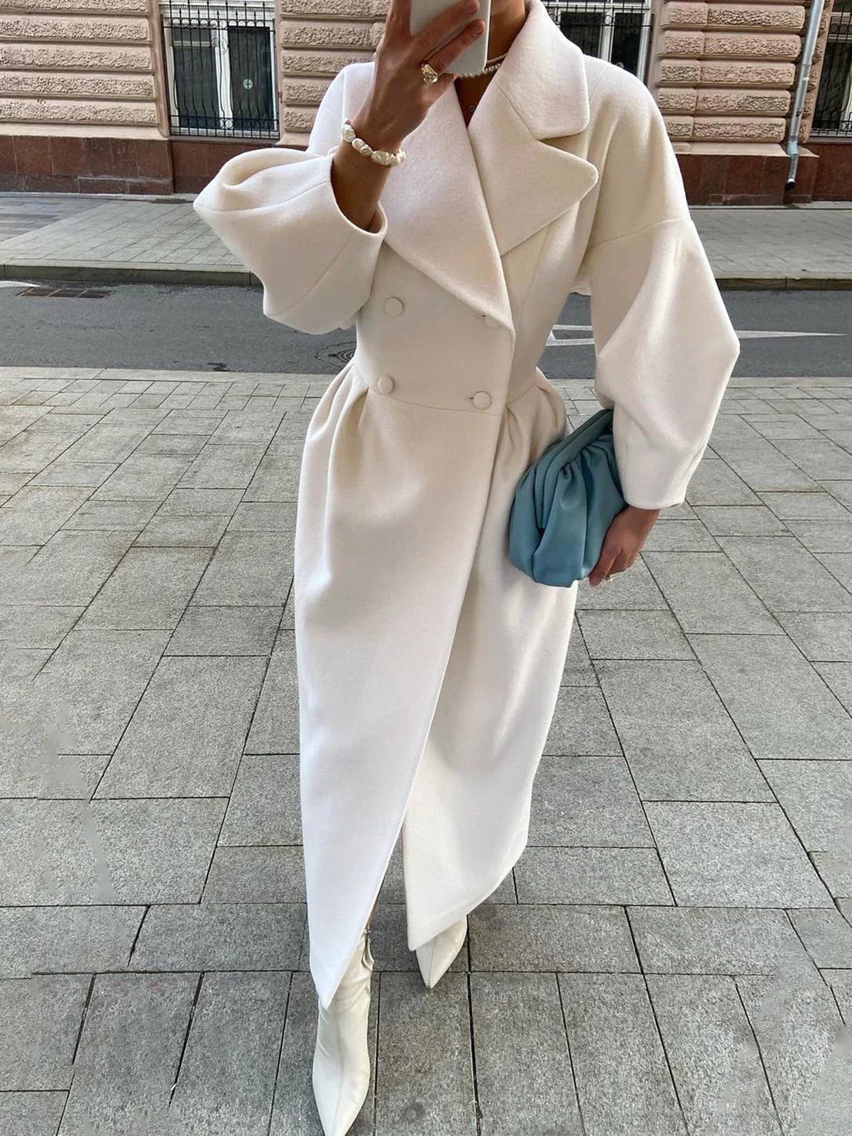 Charlotte Longline Double-Breasted Coat