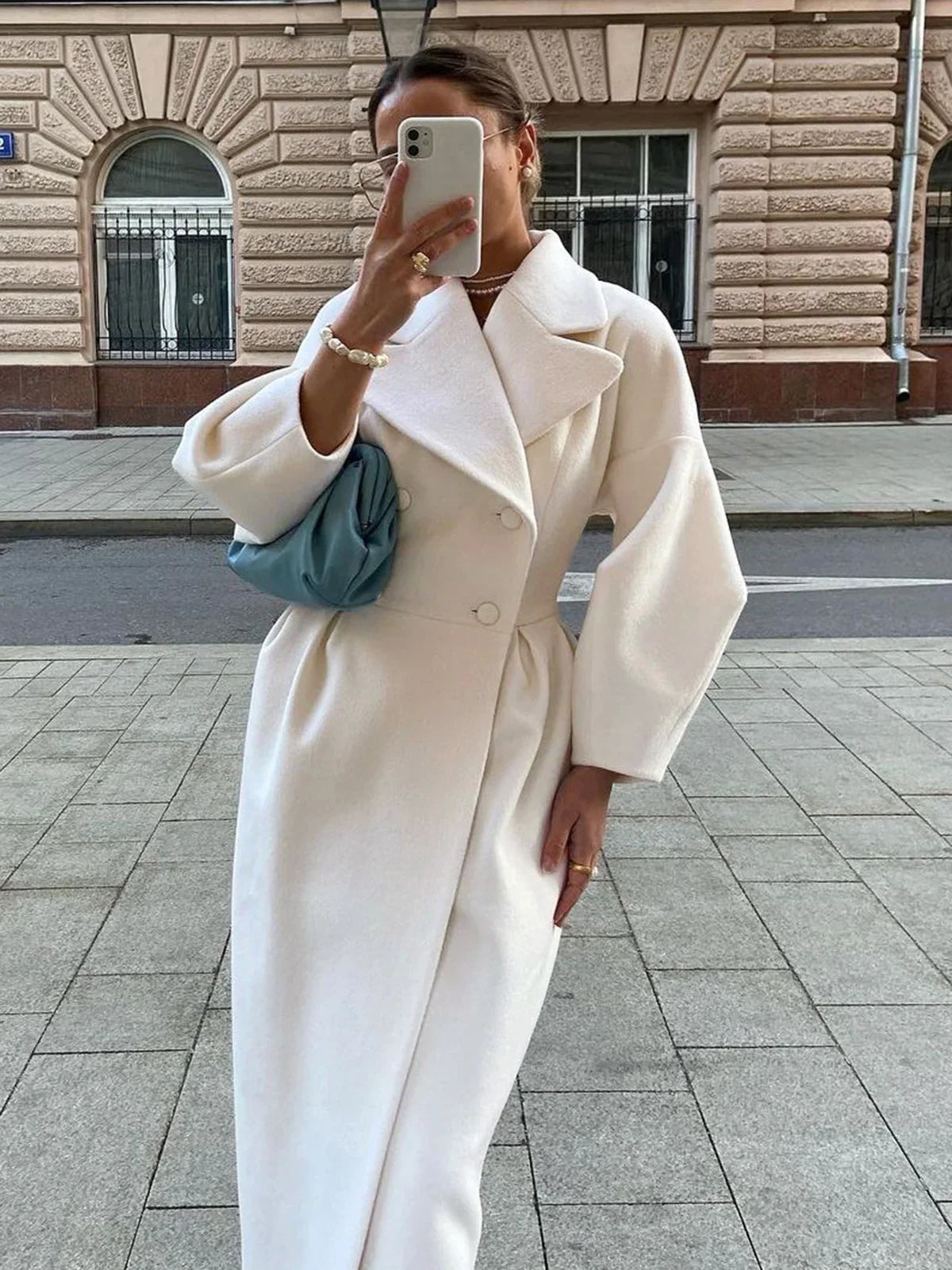 Charlotte Longline Double-Breasted Coat