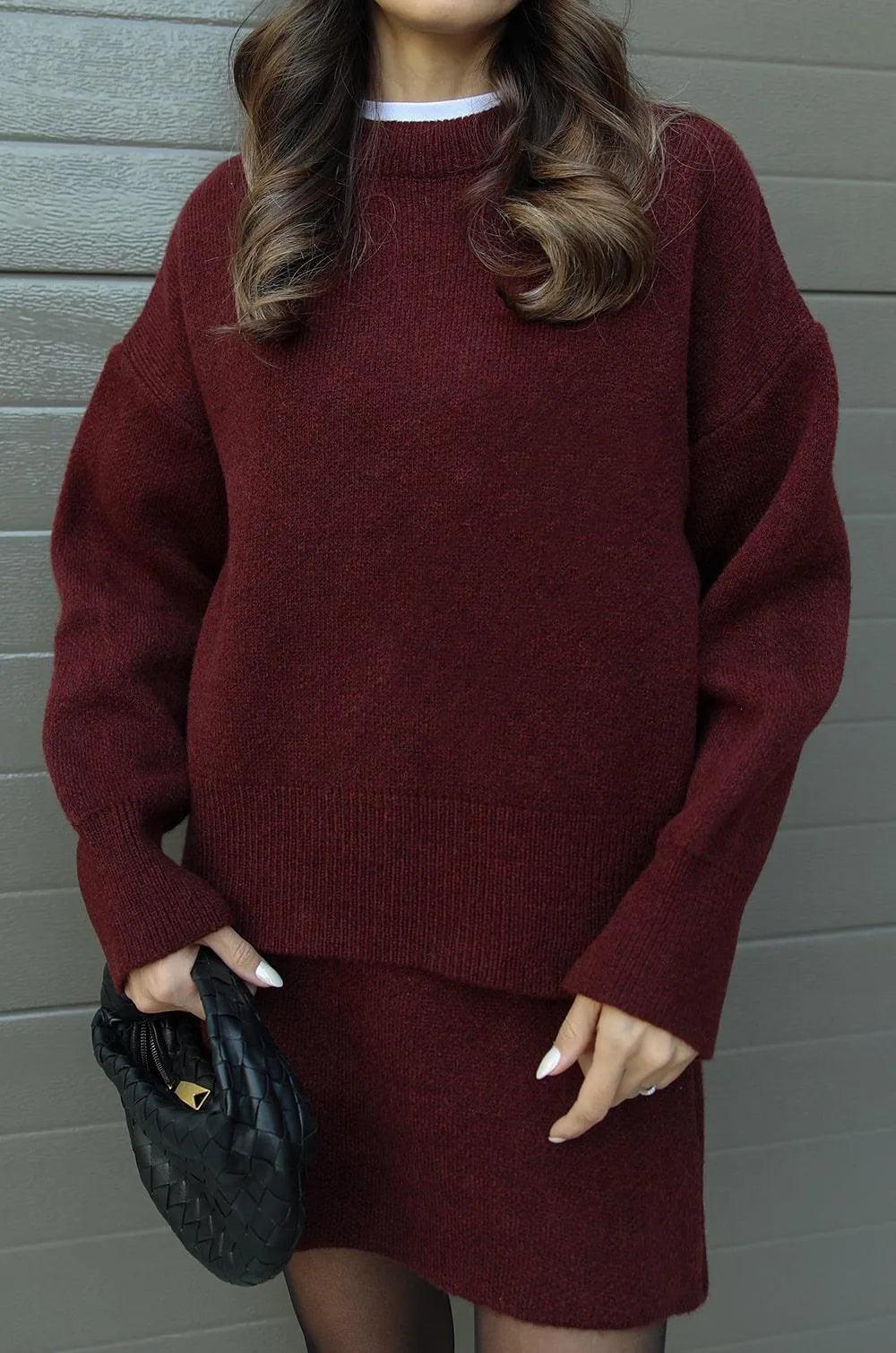 Chloe Cozy Sweater and Mini Skirt Set