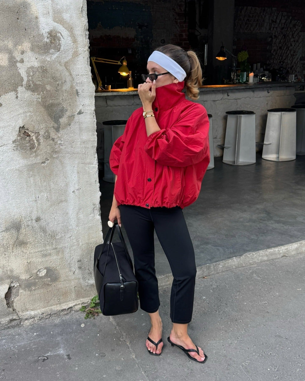 Evelyn High-Neck Oversized Lightweight Windbreaker Jacket